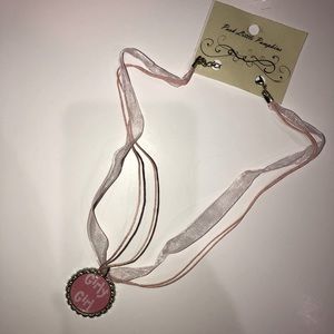 🍭Pink “Girly Girl” bottle cap necklace